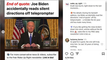 Fact Check: Biden Saying 'End of Quote' In Farewell Address Was NOT A Mistake