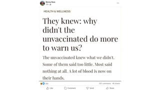 Fact Check: NO Evidence Of Headline Saying 'Why Didn't The Unvaccinated Do More To Warn Us' -- And NO Evidence Of Any Such Article