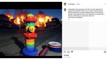 Fact Check: FAKE Photo Shows California Fire Hydrant In Rainbow Colors With January 2025 Wildfire In Background