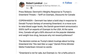 Fact Check: Denmark Did NOT Announce 500% Export Tariff On Ozempic Sold In US In Response To Trump's Greenland Threats As Of January 31, 2025