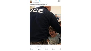 Fact Check: Image Of ICE Agent Restraining Crying Girl Is NOT Authentic -- AI Generated