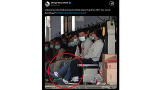 Fact Check: Photo Does NOT Show Indian Nationals Handcuffed And Chained During Deportation -- Guatemala Deportation Flight