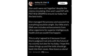 Fact Check: FAKE Ashley St. Clair Post Mentions Conceiving Elon's Baby With IVF And DNA From 'Other Organisms'