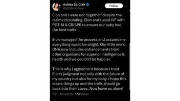 Fact Check: FAKE Ashley St. Clair Post Mentions Conceiving Elon's Baby With IVF And DNA From 'Other Organisms'