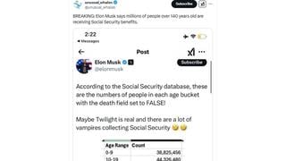 Fact Check: Elon Musk Did NOT Say Millions Over 140 Years Old Receive Social Security Benefits Fraudulently