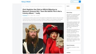 Fact Check: Clickbait Story About Chris Stapleton Filing Official Objection To Beyoncé Grammy Win Is Baseless