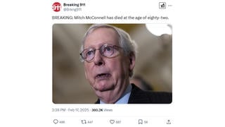 Fact Check: Senator Mitch McConnell Has NOT Died On February 17, 2025 -- False Report Posted By Prank Account