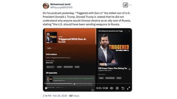 Fact Check: Donald Trump Jr. Did NOT Say On His Podcast That US 'Should Have Been Sending Weapons To Russia' -- Audio Is Likely AI Generated