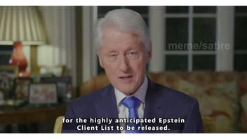 Fact Check: Satirical Video Shows Bill Clinton Statement Anticipating Epstein Files Release -- Was Watermarked 'Meme/Satire'