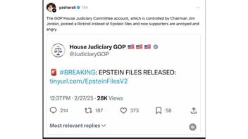 Fact Check:  House Judiciary GOP DID Link To A 'Rickroll' In Tweet Promising 'Epstein Files' -- Later Deleted