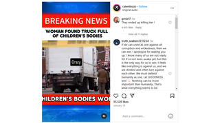 Fact Check: NOT 'Breaking News' -- Video Claiming 'Woman Found Truck Full Of Childrens' Bodies' Is Mix Of Old Video Clips