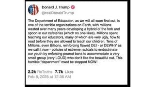 Fact Check:  President Trump Did NOT Post About Education Department Developing Fork & Spoon Hybrid --  Fake Screenshot