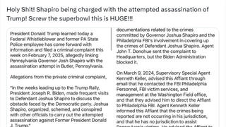 FACT CHECK: Pennsylvania Gov. Josh Shapiro Has NOT Been Charged In Trump Assassination Attempt