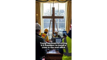 Fact Check: AI Video Of Cross Being Installed In Oval Office By Presiden Trump Shows Ghostly Worker And Non-Existent Building