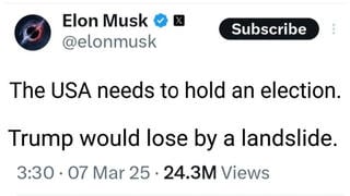 Fact Check: Elon Musk Did NOT Tweet 'The USA Needs To Hold An Election. Trump Would Lose By A Landslide' -- Fake Screenshot