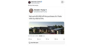 Fact Check: Donald Trump Did NOT Promote 'Referral Link' Unlocking 'Up To $1,000 Off' Tesla Purchase On X