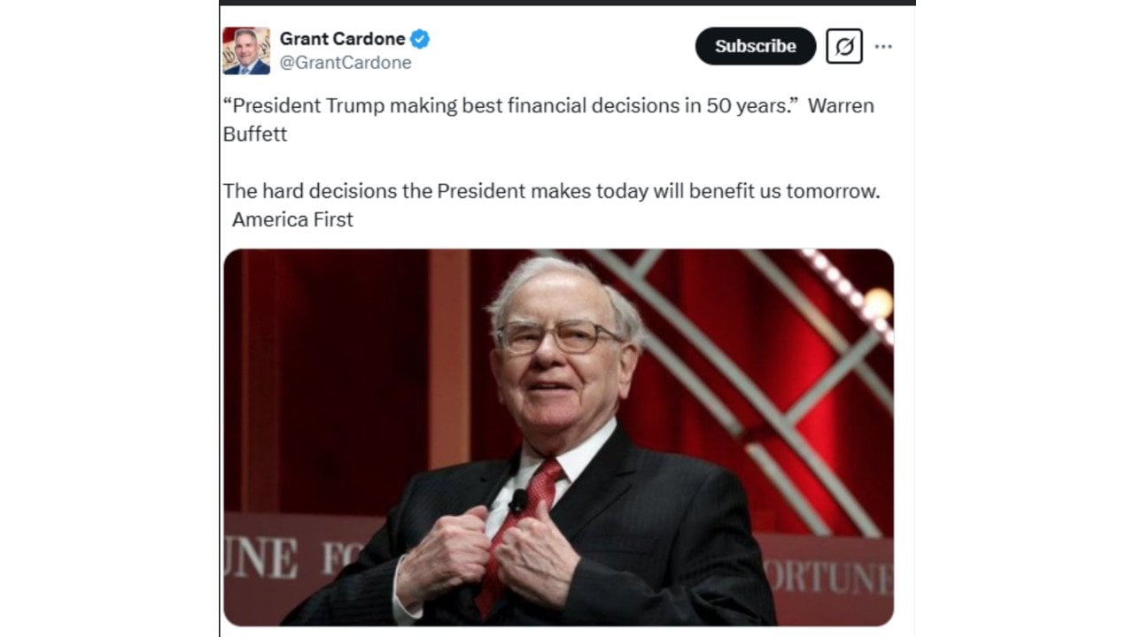 Fact Check: NO Evidence Warren Buffett Said 'President Trump Making Best Financial Decisions In 50 Years' -- Buffett Denies Saying It