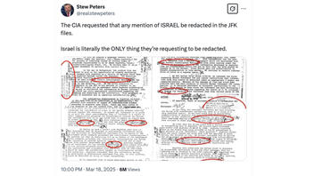 Fact Check: Mentions of Israel Were NOT 'The Only Thing' CIA Has Requested To Be Redacted In JFK Files