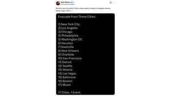 Fact Check: 17 'Major Cities' In US Did NOT Issue Evacuation Orders Between April 1 and April 7, 2025