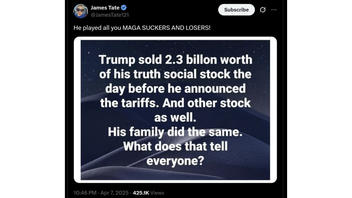 Fact Check: President Trump Did NOT Sell $2.3 Billion Of His Truth Social Stock A Day Before He Announced Tariffs