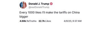 Fact Check: Trump Did NOT Post He Would Raise Tariffs On China For Every 1,000 'Likes'