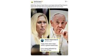 Fact Check: Marjorie Taylor Greene DID Post 'Evil is Being Defeated' After Death of Pope Francis