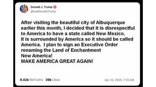 Fact Check: Trump Did NOT Post On Truth Social He's Renaming New Mexico As New America