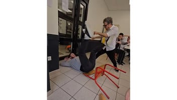Fact Check: Staged Video Shows French Teacher Using Martial Arts Against Bullying Students -- Stunt School Acting