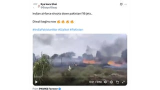 Fact Check: Video Does NOT Show 'Pakistan F-16 Jets' Shot Down By India In April 2025