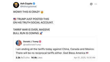 Fact Check: Trump Did NOT Post 'I Am Ending All the Tariffs Today' -- Screenshot is Fake