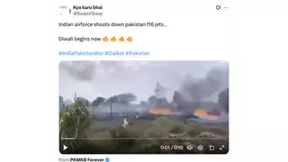 Fact Check: Video Does NOT Show 'Pakistan F-16 Jets' Shot Down By India In April 2025