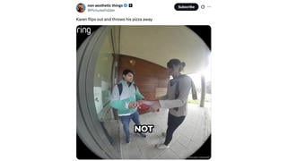 Fact Check: FAKE Video Shows Argument Between Pizza Delivery Driver and Woman Outside 'Prestigious' Apartment