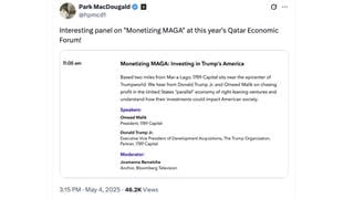Fact Check:  'Monetizing MAGA' Panel Featuring Donald Trump Jr. WAS On Qatar Economic Forum Agenda
