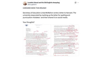 Fact Check: Harvard Did NOT Publish Red Pen Corrections of Linda McMahon Letter
