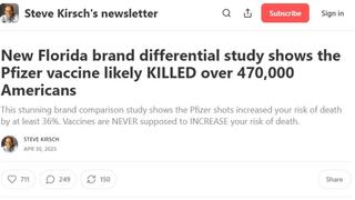 Fact Check: Research Paper Did NOT Show Pfizer COVID Vaccine Increased Death Risk by 36%, Killed 470,000 in America