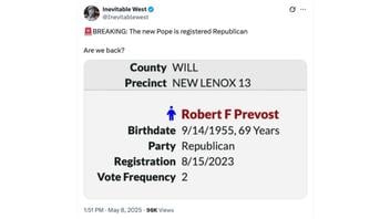 Fact Check: New Pope Leo XIV Is NOT 'Registered Republican' -- He Voted In Republican Primaries But Illinois Voters Needn't Declare Party Affiliation When Registering