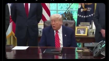 Fact Check: Video Does NOT Show President Trump Bringing Up Building 7 And Praising 9/11 Conspiracy Theorist Alex Jones -- Faked