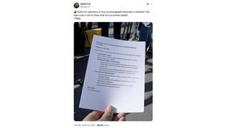 Fact Check: Image Does NOT Prove Ukrainian Government Issued 'Rules For Reporters' Photographing Zelenskyy In Turkey In May 2025