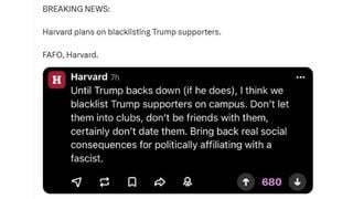 Fact Check: NO EVIDENCE That Harvard University Has Announced A Plan To Blacklist Trump Supporters On Campus