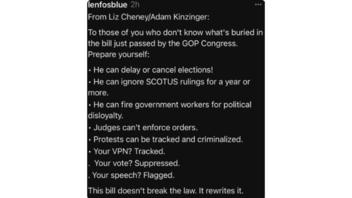 Fact Check: Liz Cheney And Adam Kinzinger Did NOT Write Warnings About The 'Big Beautiful Bill' Attributed To Them In A Meme