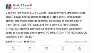 Fact Check: Gasoline Prices Did NOT Fall Below $1.98 A Gallon As President Trump Claimed on May 2, 2025 