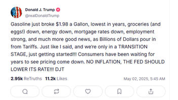 Fact Check: Gasoline Prices Did NOT Fall Below $1.98 A Gallon As President Trump Claimed on May 2, 2025 