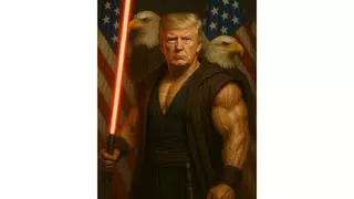Fact Check: White House Posted AI Generated Image Of President Trump Wielding Lightsaber On May 4, 2025