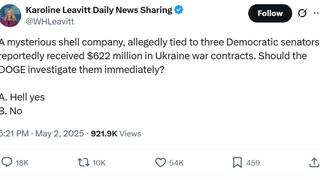 Fact Check: SATIRE Site Created Fake Karoline Leavitt Post About Three Democratic Senators Skimming Hundreds Of Millions From Ukraine Military Aid