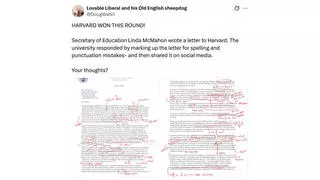 Fact Check: Harvard Did NOT Publish Red Pen Corrections of Linda McMahon Letter
