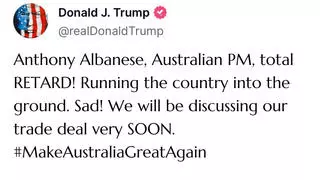 Fact Check: FAKE Truth Social Screenshot Has Trump Calling Australian PM Albanese The R-Word -- Fabricated Image 