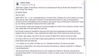 Fact Check: Robert Hawks Calls His West Point 'Silent Revolt' Post Satire, Not Insider Report On Cadets Avoiding Trump Handshake