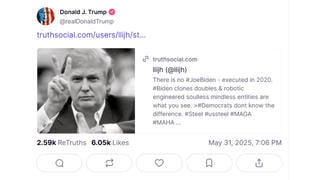 Fact Check: President Trump DID Share Post Saying Joe Biden Was Executed In 2020 And Replaced With Robotic Clones  
