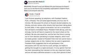 Fact Check: President Trump Did NOT Delete Truth Social Post About Call with Russian President Vladimir Putin