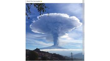 Fact Check: Mt. Etna Mushroom Cloud Photo Does NOT Document June 2, 2025 Eruption -- Authentic Photo, But From 2015